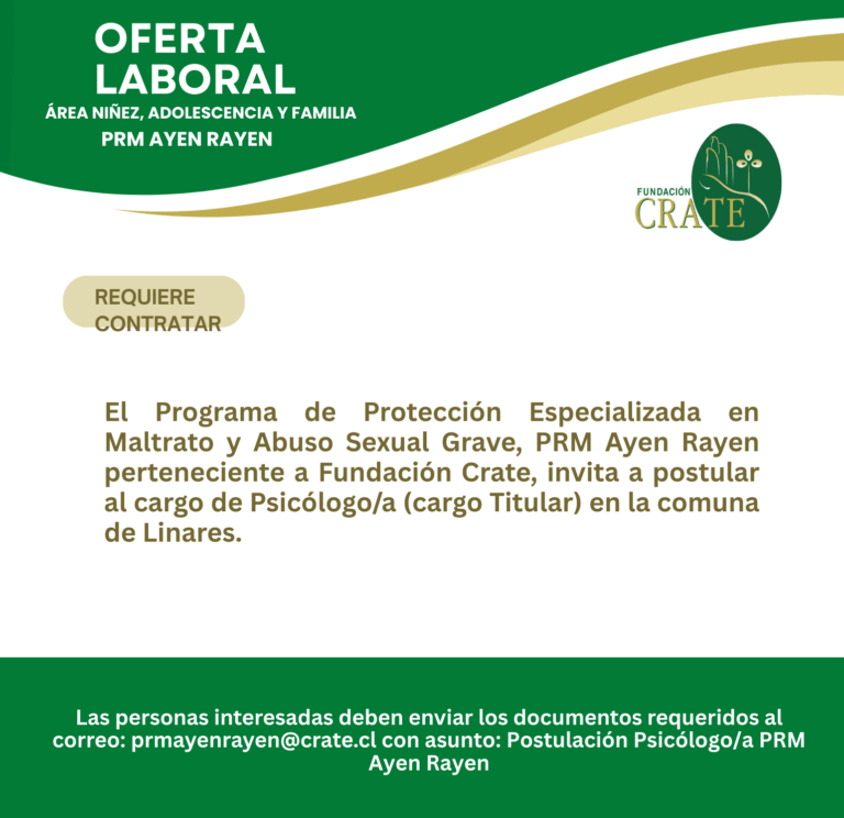 BUSCAMOS PSICÓLOGO/A JORNADA COMPLETA EN LINARES